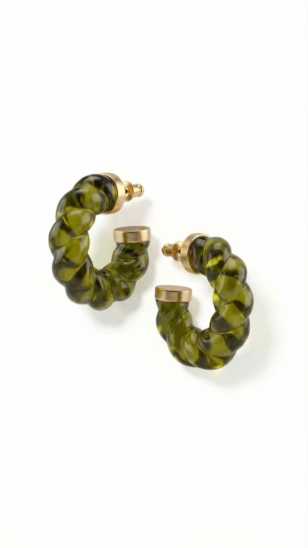 Kolczyki wave olive
